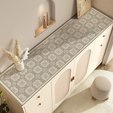 米色皮革餐边柜桌垫电视柜玄关柜鞋柜台面垫子免洗防水防油防脏垫