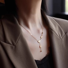 【钛钢不掉色】小众设计新中式百搭Y形流苏镭射葫芦项链 锁骨链