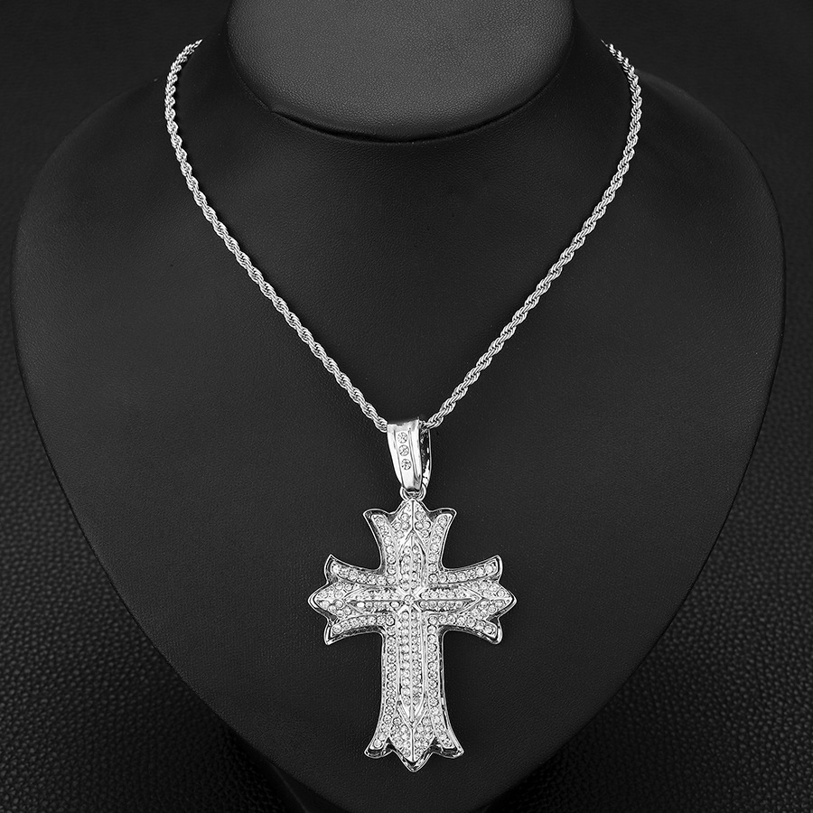 New Big Cross Men's Hip Hop Alloy Necklace Christmas Gift Jewelry_voghion.com