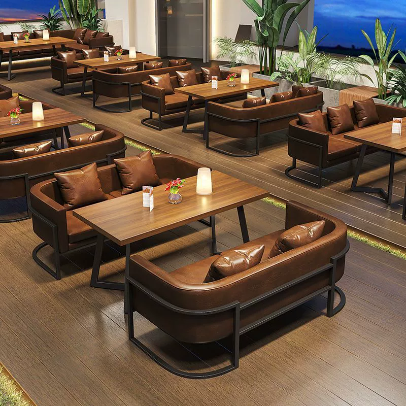 Бар в индустриальном стиле ретро, ​​барная кабина, диван, кафе, ресторан в стиле вестерн, бар, таверна, магазин барбекю, комбинация стола и стула