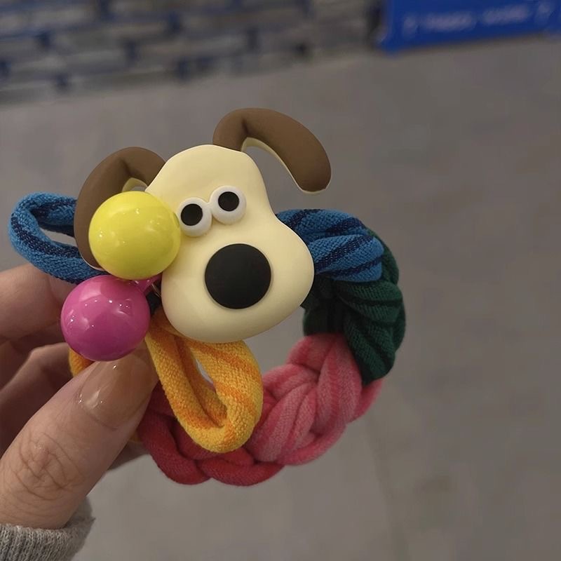 Diadema de perro lindo para niños 2023 Nueva banda de pelo tejida para niña tocado cuerda de pelo de cola de caballo duradera grande para niña