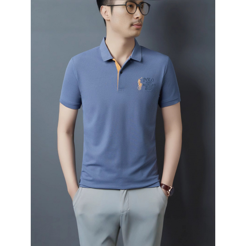 Camisa POLO suelta delgada para hombres 2025 verano nuevo estilo juvenil de negocios casual marca de moda camiseta de manga corta para hombres