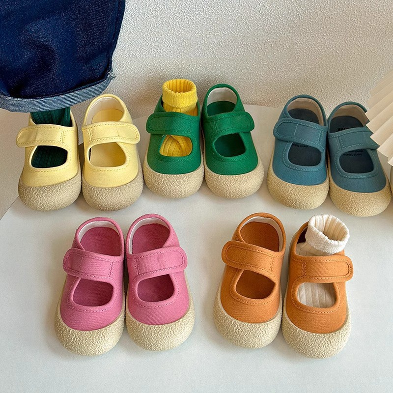 Chaussures de marche pour bébé, semelle souple, bout carré, style coréen, en toile, décontractées, pour filles et petits garçons, nouveauté été_voghion.com