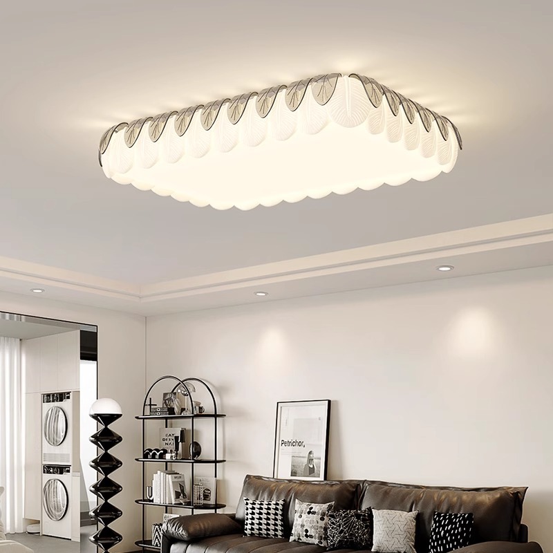 Lámpara de techo de sala de estar de hojas creativas de estilo crema, lámpara de dormitorio principal simple y moderna, lámpara de sala de estudio de comedor de habitación cálida