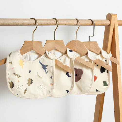 ins Korean version of the bear cartoon baby bib saliva bag baby cotton saliva bag children's waterproof pure cotton bib