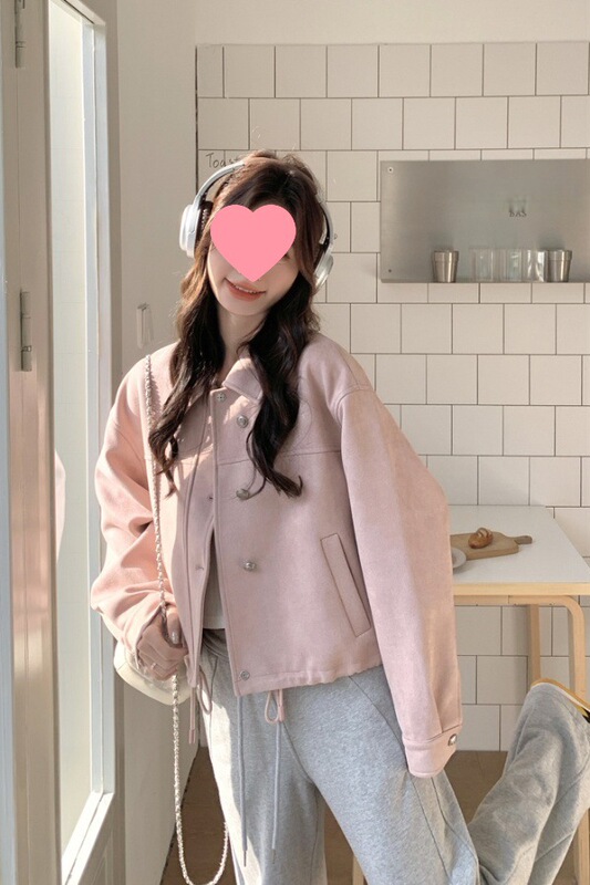 Spring New Pink Workwear Jacket for Women, Popular Sweet and Cool Street Style Outer Jacket for Small People, Slimming Top Spring New Pink Workwear Jacket for Women, Popular Sweet and Cool Street Style Outer Jacket for Small People, Slimming Top
