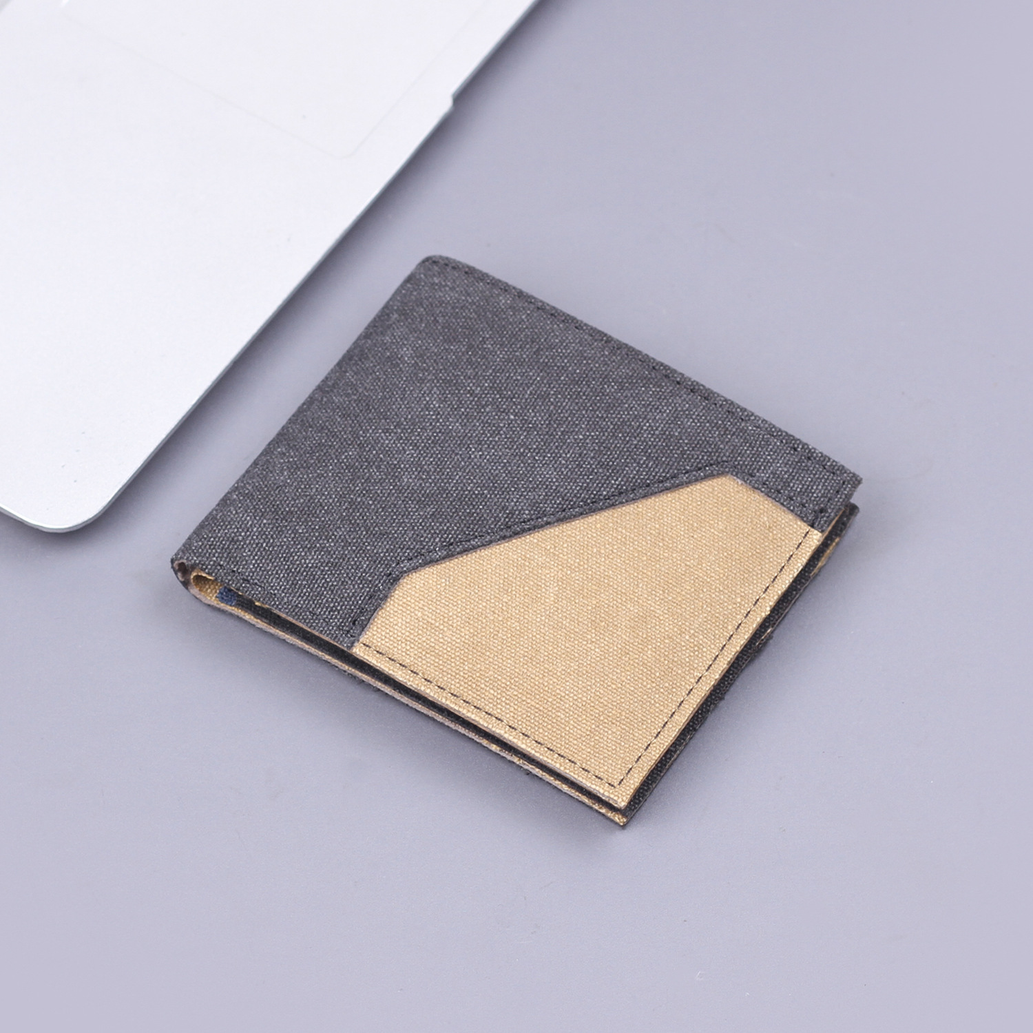 Canvas para hombres cartera corta para hombres cartera de 9 tarjetas en una nueva cartera de tela suave