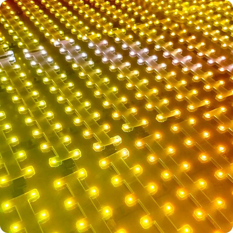 LED-грид сетка I-образной формы светится прозрачный высокий яркость полный цвет водостойкий легко складывается и устанавливается светодиодная сеточная панель