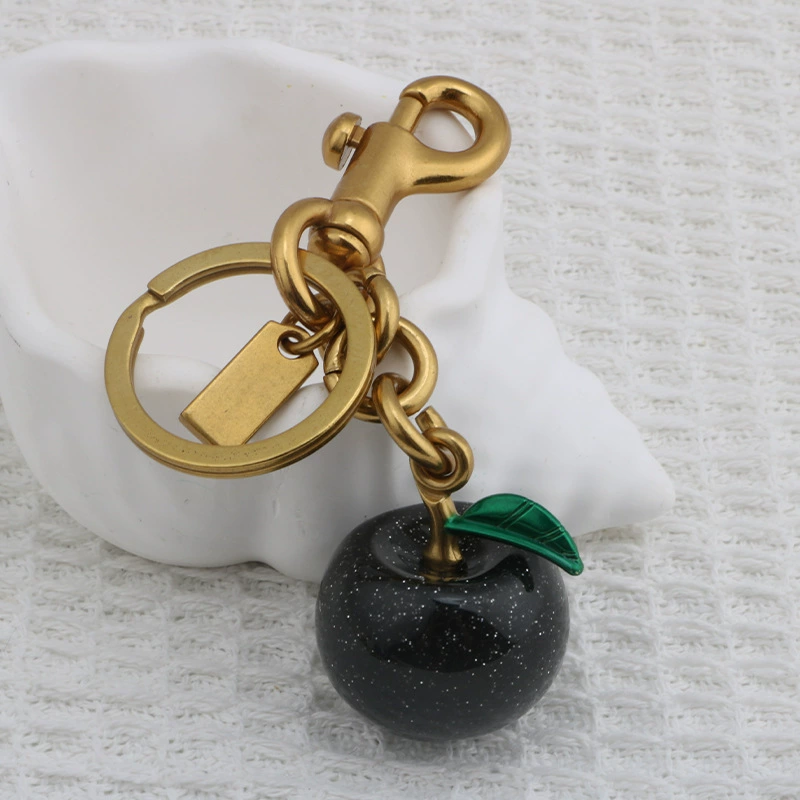 Apple, keychain, fashionable pendant, creative accessory, car keys, simple and elegant design