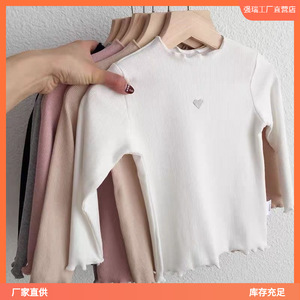 秋季宝宝白色打底衫女棉婴儿圆领单件秋衣女童长袖T恤百搭上潮流