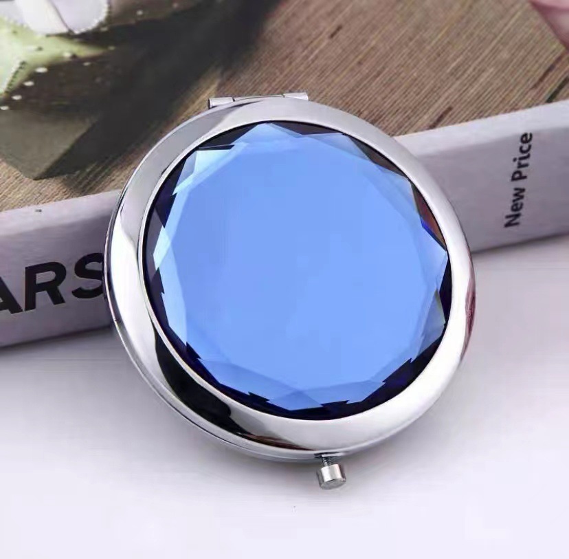 Espejo de maquillaje plegable de cristal espejo de maquillaje de metal pequeño espejo pequeño portátil pequeño regalo de regalo espejo de maquillaje palabras grabadas