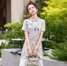 【蝶梦】新中式国风夏季新款奥黛改良旗袍复古盘扣上衣立体装饰