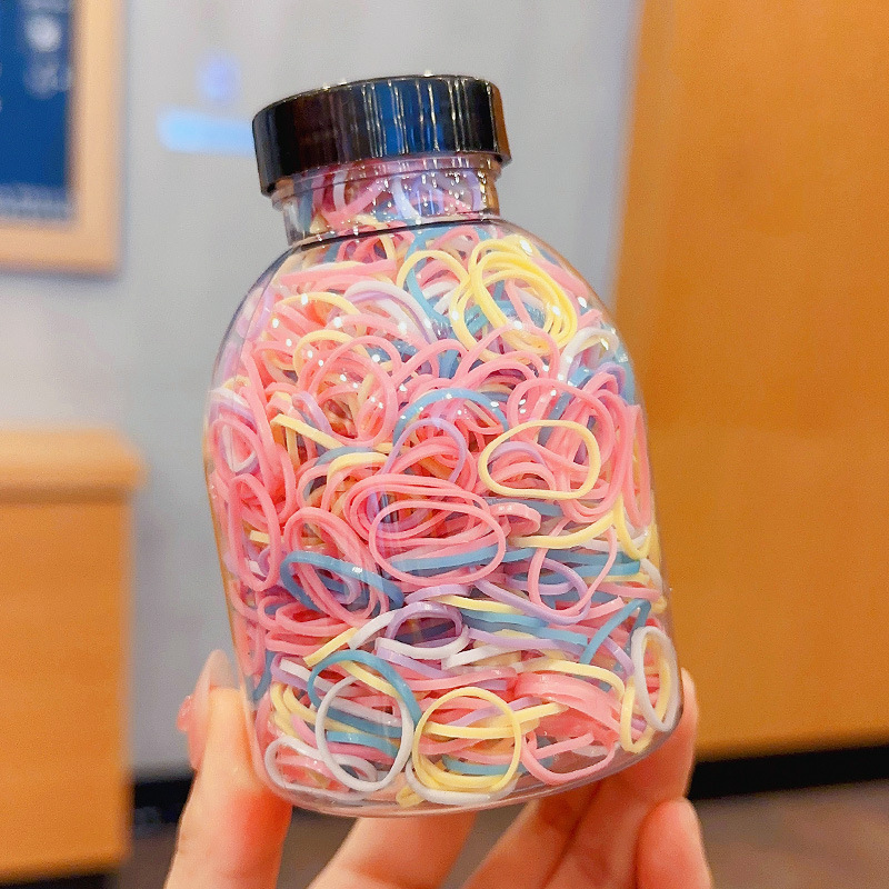 Banda de goma desechable para bebés banda de pelo de alta elasticidad para niños Niñas diadema de color caramelo fuerte tirón constantemente cuerda de pelo accesorios para el cabello
