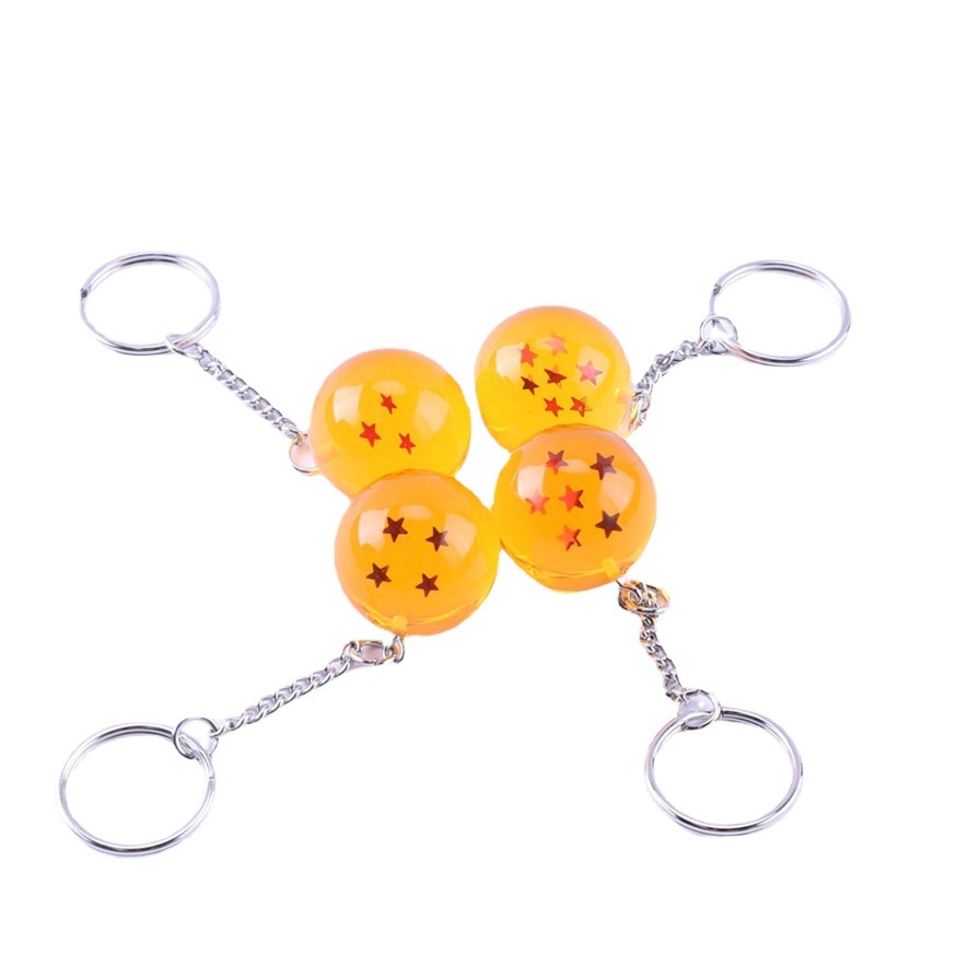 27 Dragon Ball Keychain 1-7 Star Keychain Orange Small Pendant Creative Crystal Key Dragon Ball Hanging Handmade