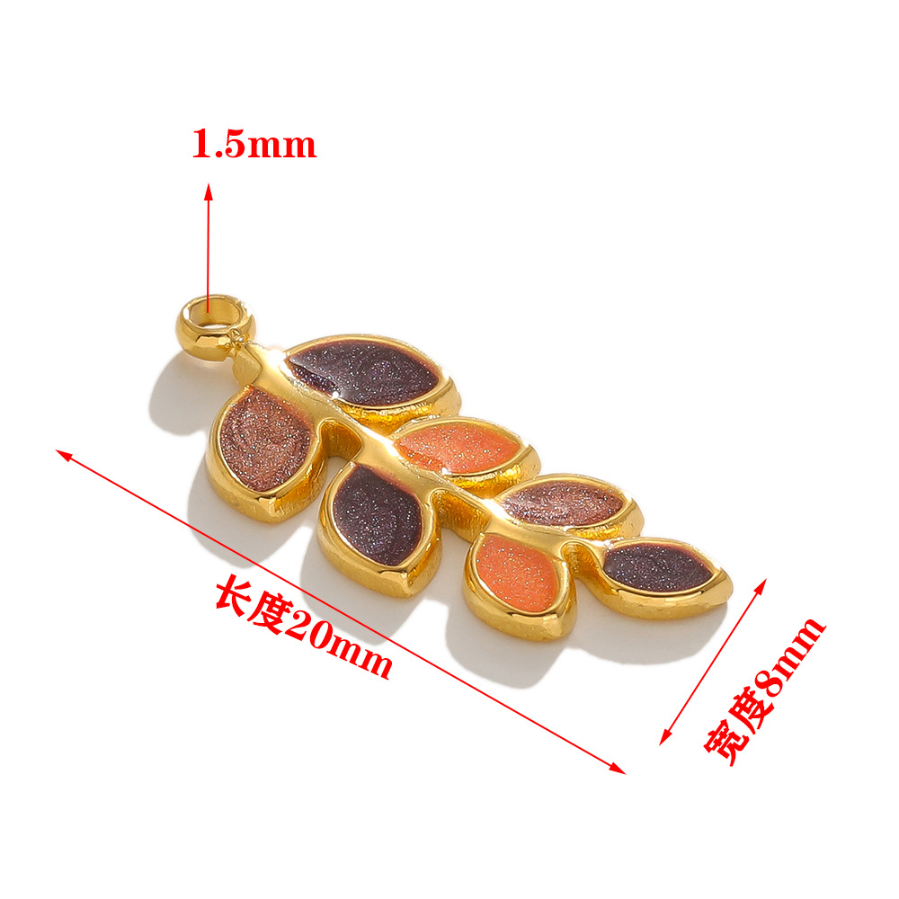 5g Weight Pendant Jewelry Making Type 20*8mm Jewelry Making Size 5 PCS/Package 20*8mm 304 Stainless Steel Leaves Pendant