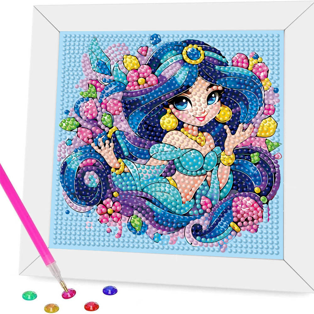 Nueva pintura de diamantes para niños, pegatinas de diamantes de princesa, pintura de diamantes con puntos bonitos, pintura de diamantes educativa hecha a mano para jardín de infantes