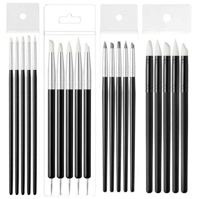 工場直売5本シリカゲルペンネイル透かし彫り彫刻エンボスカラー絵画ペン陶泥粘土軟陶工具|undefined
