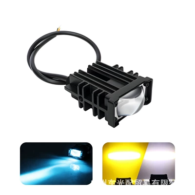 High-Brightness Car Modified Led Headlight İşçi projektorları - 1-bead-white-and-yellow-blue-devil-eyes-1-piece