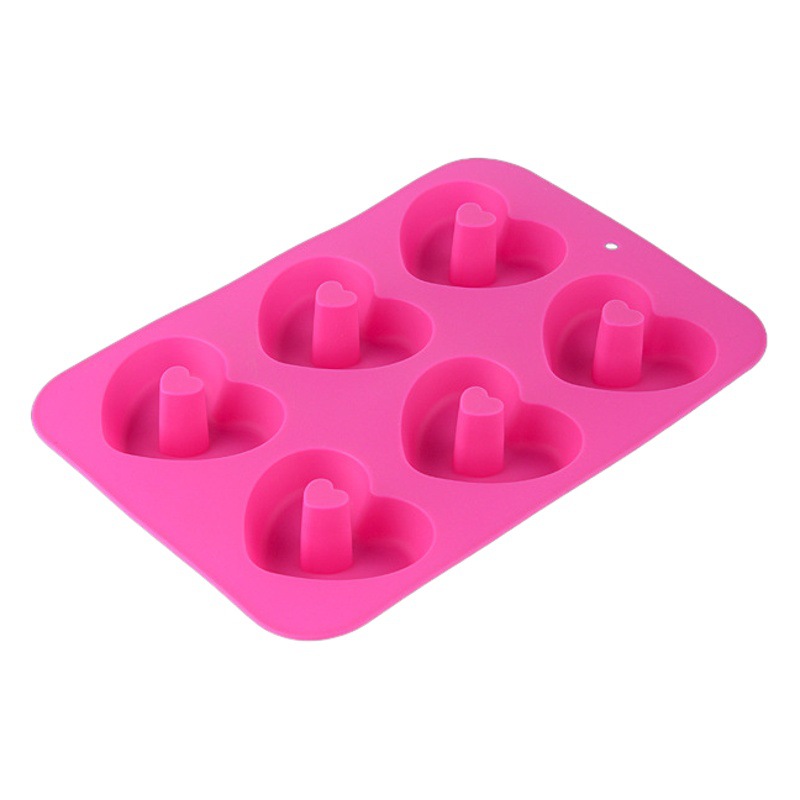 Molde de silicona para donas, juego de 6 piezas, con forma de corazón de calabaza, para suministro transfronterizo. image 1