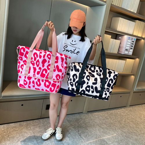 Foldable travel bag, portable large-capacity portable fitness bag, one-piece drop-shipping dry and wet separate fitness bag