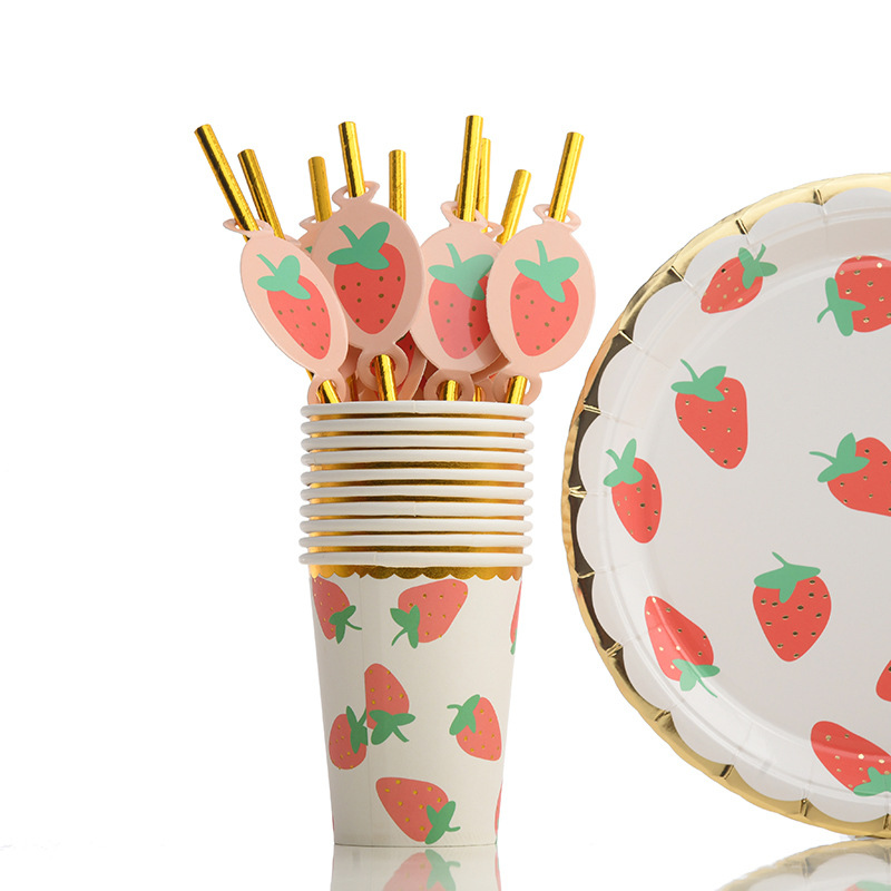Birthday Strawberry Pet Party Tableware display picture 2