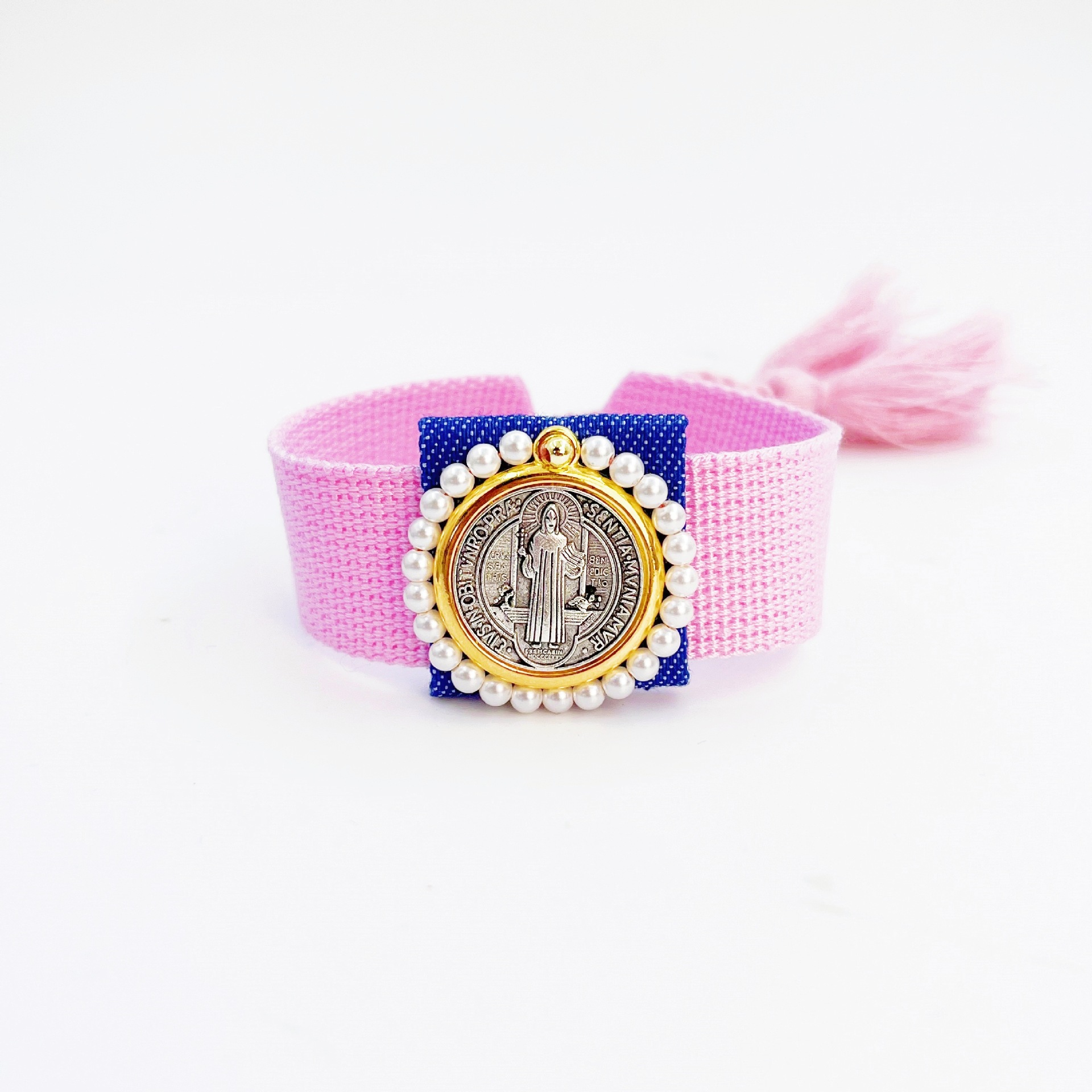 Human, Round, Saint Benedict Pattern Copper Human Round Saint Benedict Bracelets