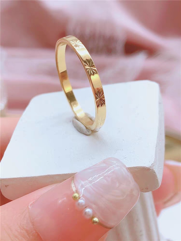 1 Piece Quantity Daily, Shopping Occasion Elegant Simple Style Star Stainless Steel Plating Rings