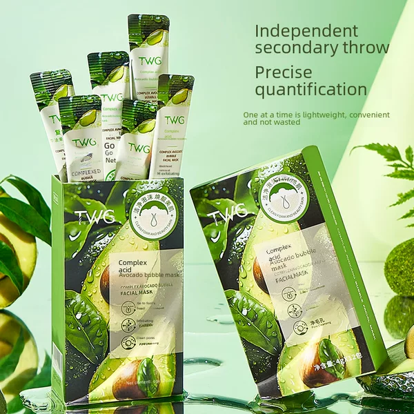 Twg Complex Acid Avocado Bubble Mask Facial Pore Cleansing Automatic Foaming Avocado Mask