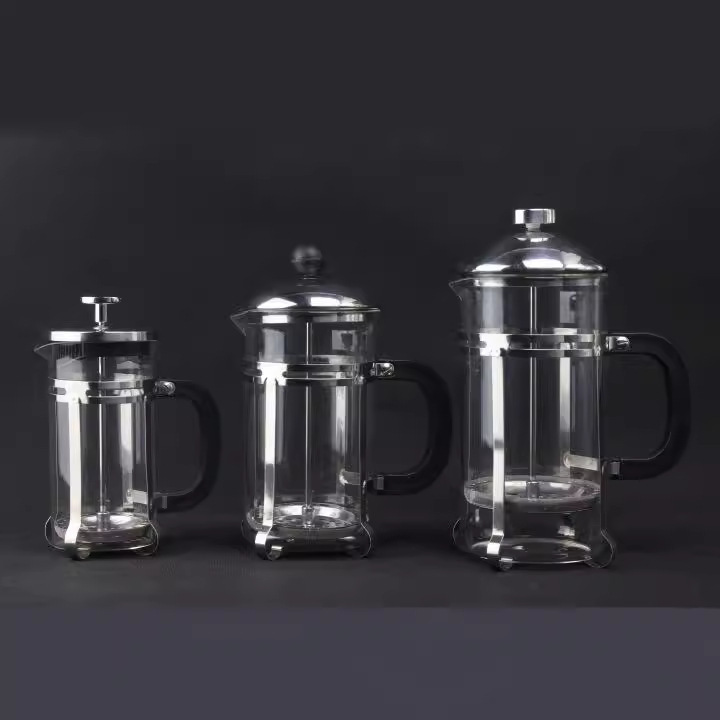 Coffee Household Glass Press French Filter Heat-resistant Glass Tea Breaker Filter Cup Stainless Steel Simple Hand Breaker