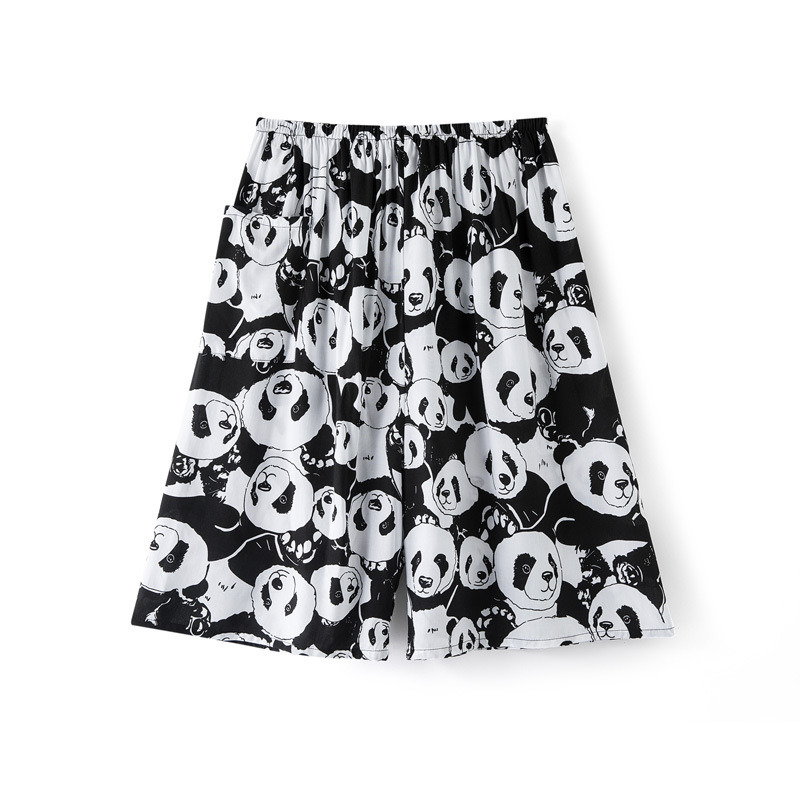 Pantalones de pijama para hombre, pantalones cortos de seda de algodón fino de verano, pantalones de playa de algodón artificial de gran tamaño, pantalones sueltos de cinco puntos para el hogar