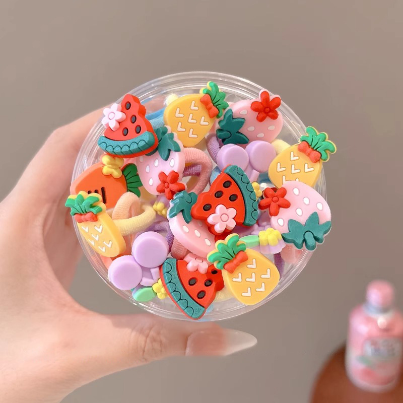 Niñas de dibujos animados coloridos correa de goma no lesionar cabello de cabello de niñas cabello de cabello de cabello lindo cabello de cola de caballo tocado