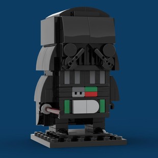 Square Head MOC Compatible with Lego 174808 Darth Vader Square Head Creative Assembled Movie Small Particle Toy