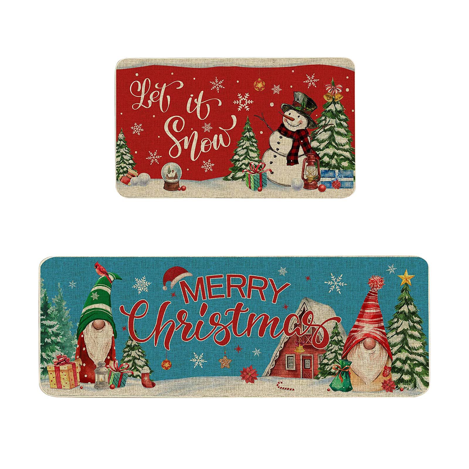 Tappeto a tema invernale natalizio, antiscivolo, antisporco, assorbente, per ingresso bagno_voghion.com