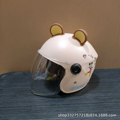 Motosiklet kaskı (dəbilqə) | car four seasons universal safety - khaki-mickey-mouse-transparent-long-mirror-brown-bear-ears