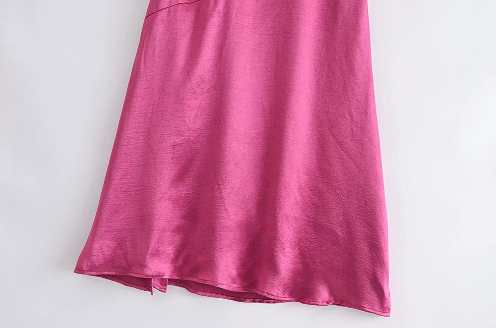 bright satin pleated sling dress Nihaostyles wholesale clothing vendor NSAM75830