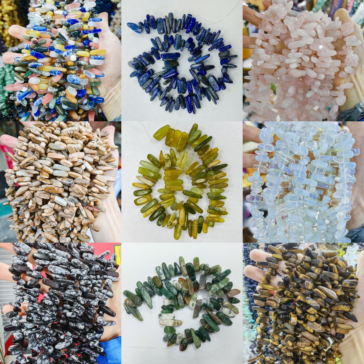 Piedra natural cristal natural piedra triturada sin forma tres o siete cabezas cuentas sueltas productos semiacabados joyas de bricolaje accesorios de cuentas al por mayor