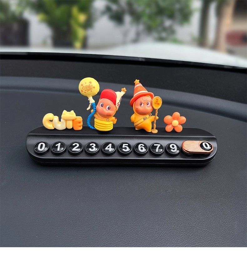 Cute Star Man Car Temporary Parking Number Plate, Car Moving Card, Phone Number Sign, 2025 New Model, Internet Celebrity Girl Ornament