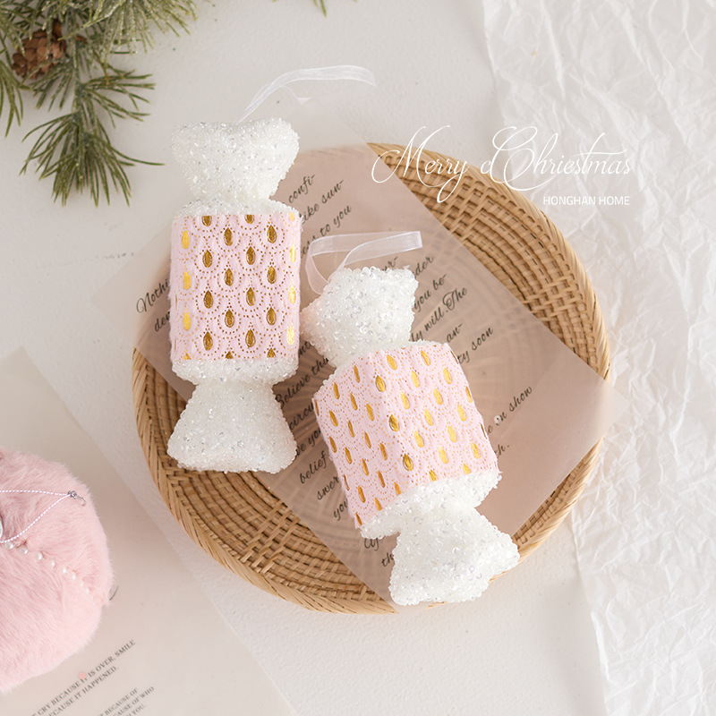 Nuevos productos transfronterizos en bolas de Navidad rosa, árboles de Navidad, colgantes, muñecos de nieve, decoraciones de Navidad