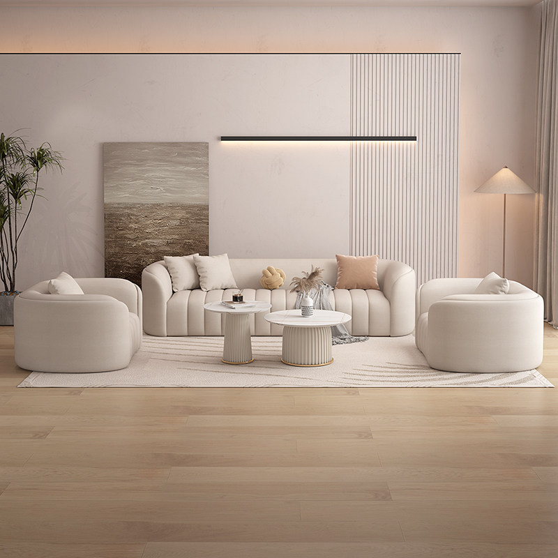 Sofá de sala de estar de lujo ligero tipo casa pequeña estilo de red de viento crema sala de recepción médica sala de belleza sala de descanso sofá mesa de té combinación image 4