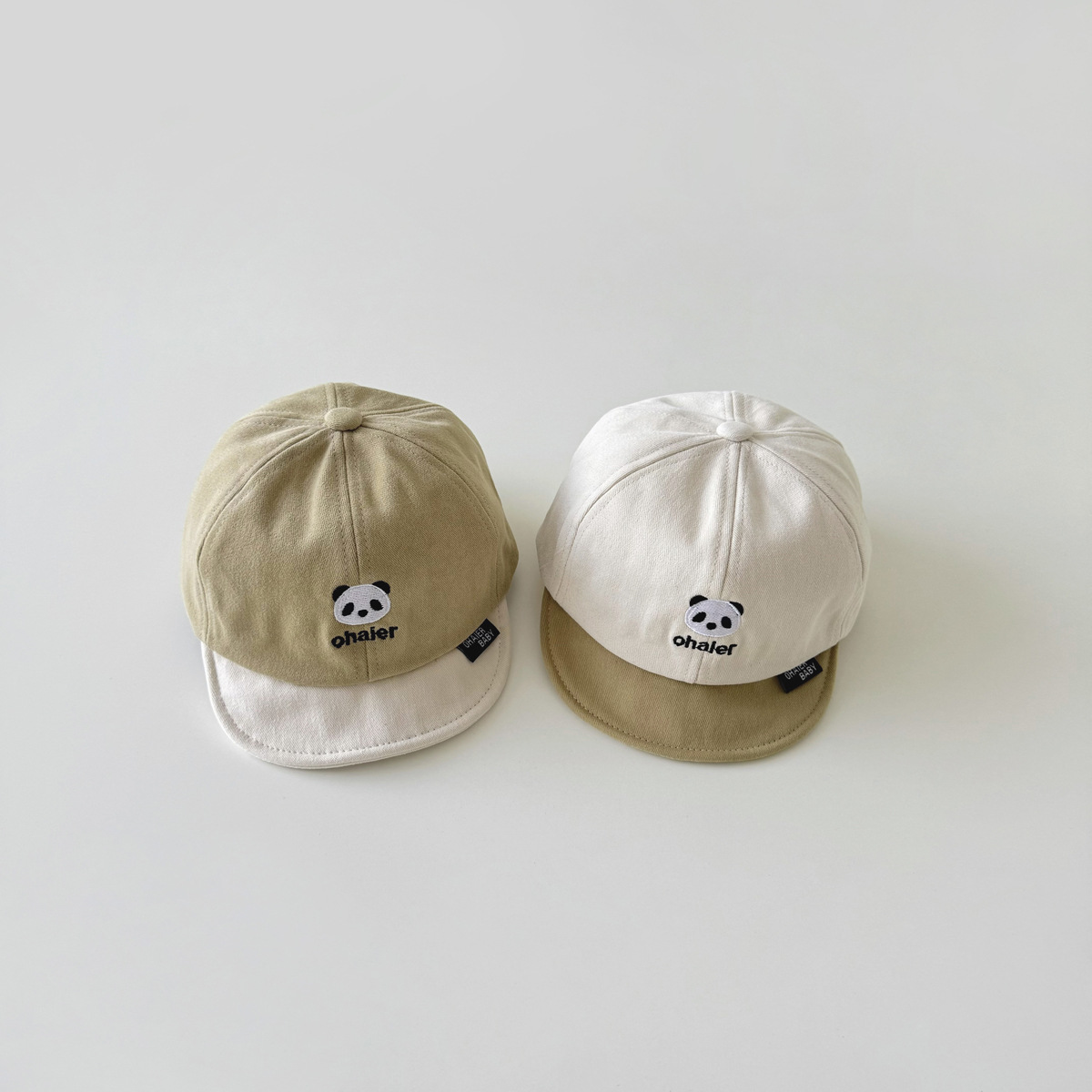Unisex Baby muts Schattige panda borduurwerk zachte baby muts Baby honkbalpet_voghion.com
