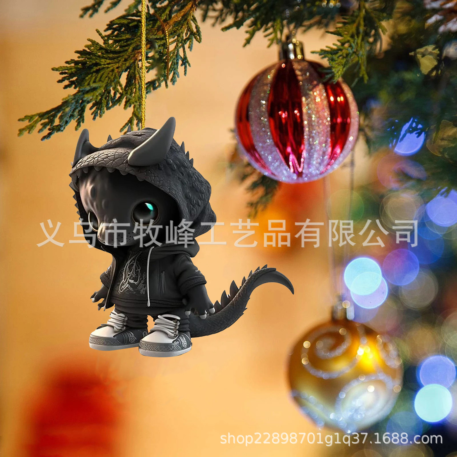 2023 transfronteriza nuevo dinosaurio elfo árbol de Navidad colgante Navidad lugar decoración del hogar regalo de los niños