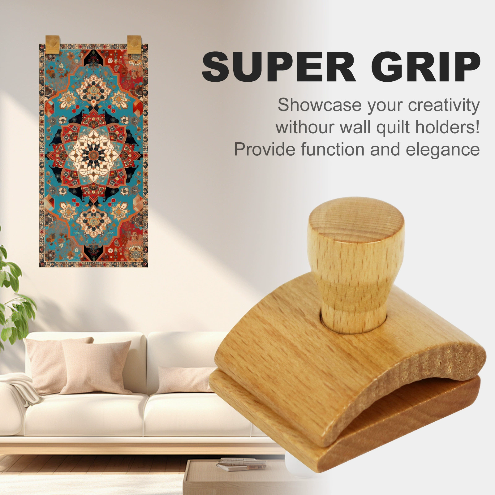 Деревянные одеяла Зажимы настенные одеяла Зажимы для отображения Деревянные гобелены Креативные буковые крючки для украшения спальни Зажимы