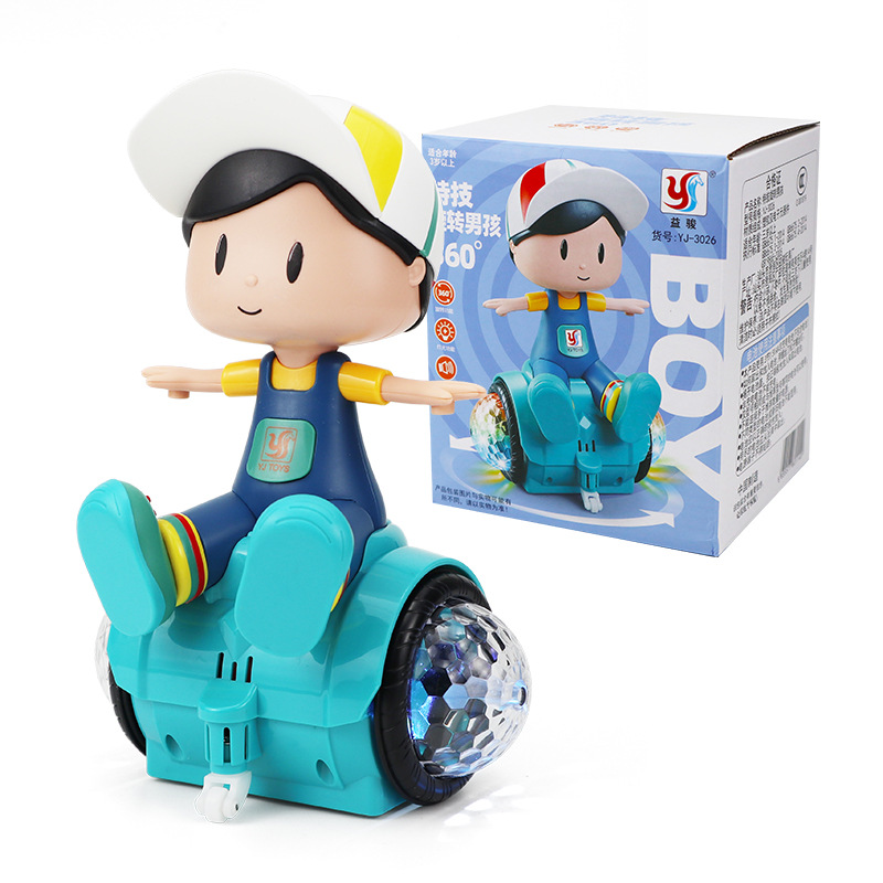 El mismo tipo de acrobacias eléctricas universales giratorias para niños juguetes de equilibrio de juguetes de muñecas de luz de música al por mayor