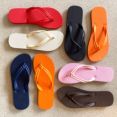 New women's flip-flops wholesale, summer solid-color cork sandals for outdoor wear—stylish strappy beach slippers available with dropshipping.