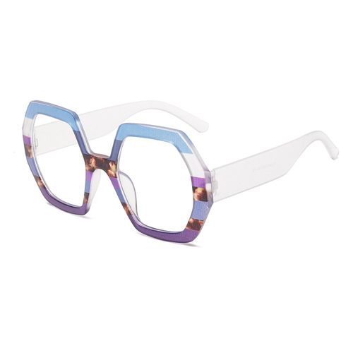 2024 cross-border new multi-sided wide-leg anti-blue light flat glasses European and American fashion high-end glasses frame BL6860