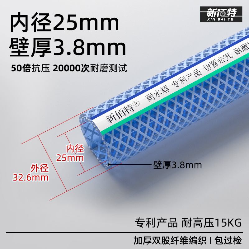 New Baite Patent High Pressure Resistant Hose PVC Double Braided Reinforced Fiber Hose Mesh Water Pi