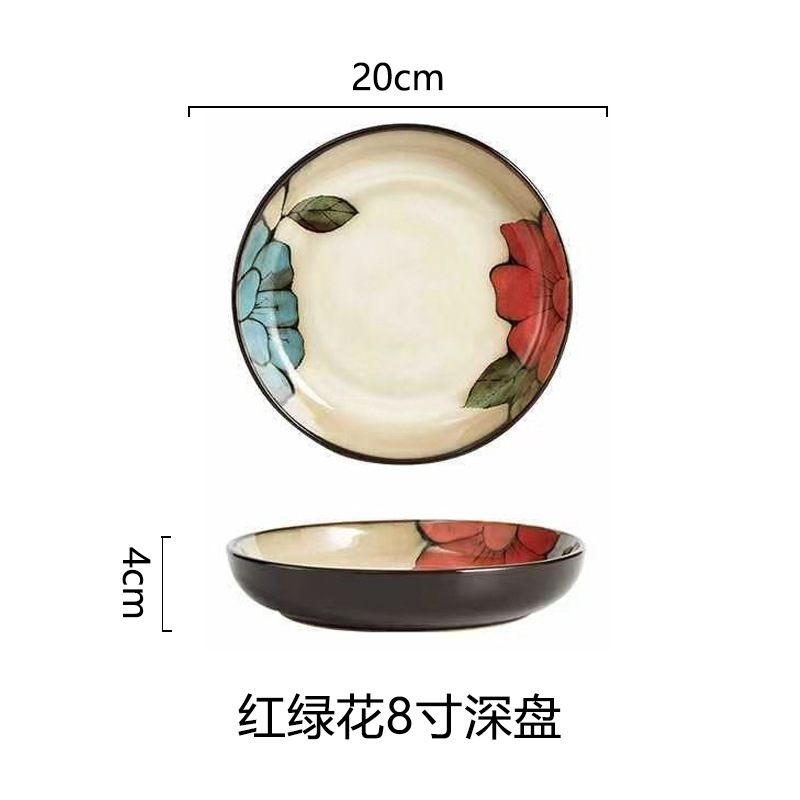 Horno creativo, plato de comida occidental esmaltado, plato de carne, plato de verduras para el hogar, plato de cerámica, plato de pasta de color esmaltado, plato de desayuno al por mayor