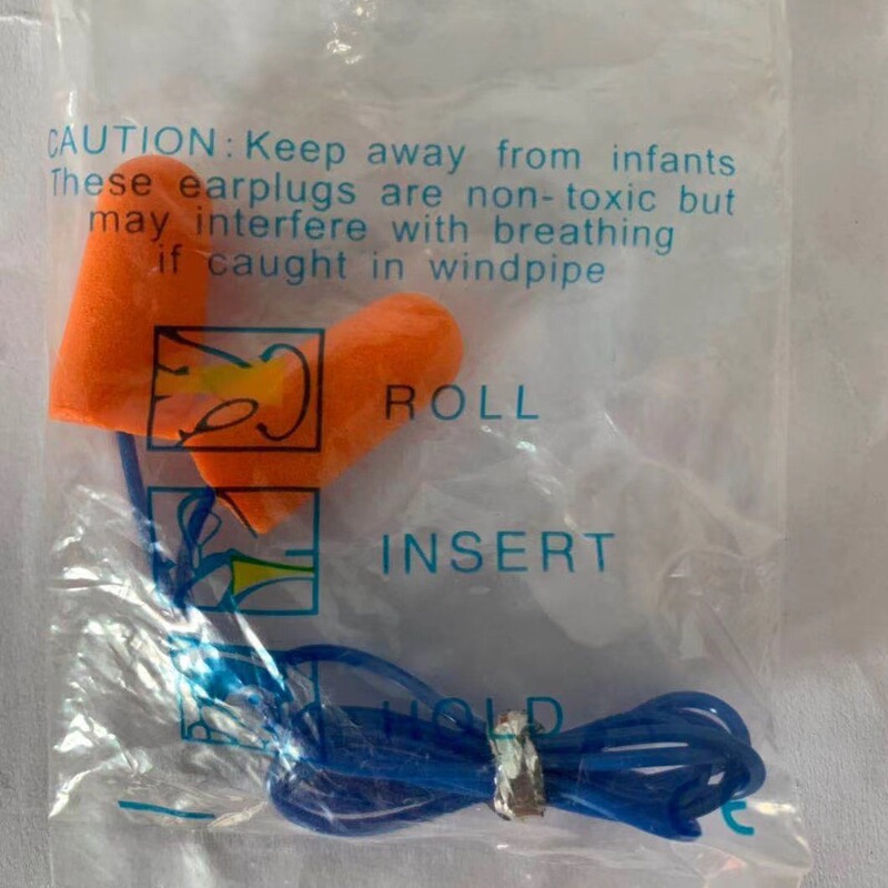 Sound insulation earplugs 1110 anti-noise sleep learning work with wire bullet type can be rubbed to protect hearing earmuffs