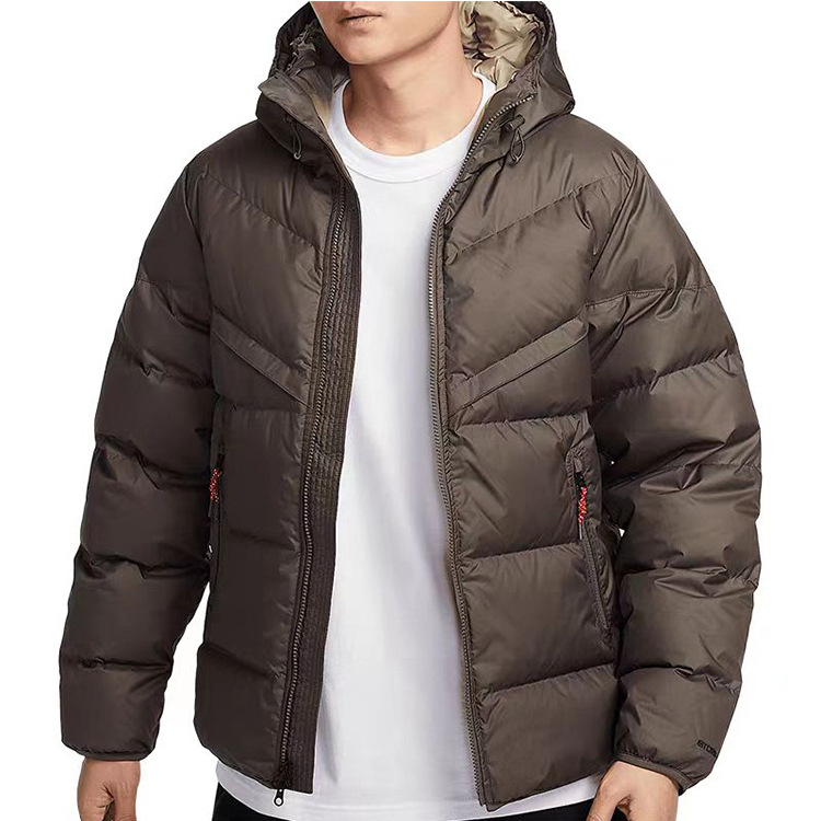 NK2026 New Men's Hooded Thickened Cotton Jacket Winter Warm Puffer Coat Solid Color Sports Casual Jacket
