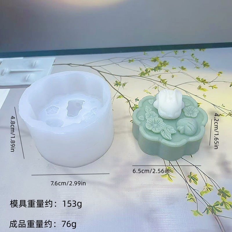 中秋月饼兔子造型硅胶模具DIY兔子月饼香薰蜡烛石膏家居烘焙模具|undefined